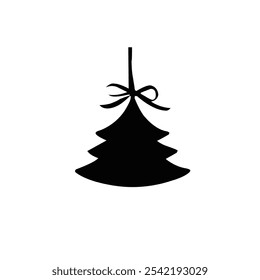 Christmas ornament silhouette vector art. Christmas art. Ornament isolated on white background.