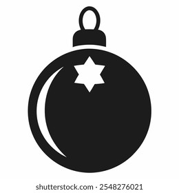 Christmas ornament silhouette vector art with background white.