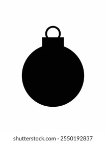 Christmas ornament silhouette vector art. white background.