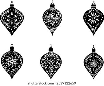 Christmas ornament silhouette vector illustration 