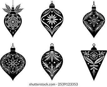 Christmas ornament silhouette vector illustration 