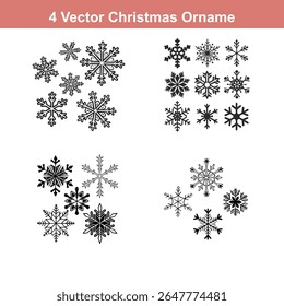 Christmas Ornament Silhouettes,Christmas Decoration Icon on Checkerboard Transparent Background