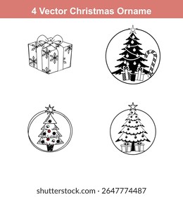 Christmas Ornament Silhouettes,Christmas Decoration Icon on Checkerboard Transparent Background