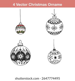 Christmas Ornament Silhouettes,Christmas Decoration Icon on Checkerboard Transparent Background
