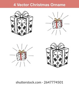 Christmas Ornament Silhouettes,Christmas Decoration Icon on Checkerboard Transparent Background