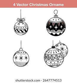 Christmas Ornament Silhouettes,Christmas Decoration Icon on Checkerboard Transparent Background