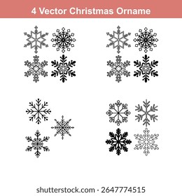 Christmas Ornament Silhouettes,Christmas Decoration Icon on Checkerboard Transparent Background