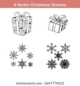 Christmas Ornament Silhouettes,Christmas Decoration Icon on Checkerboard Transparent Background
