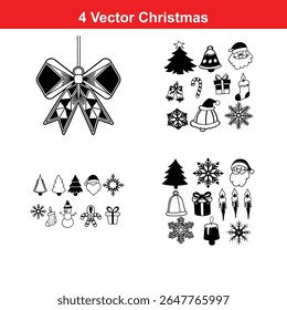 Christmas Ornament Silhouettes,Christmas decorations,Christmas icon