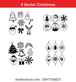 Christmas Ornament Silhouettes,Christmas decorations,Christmas icon