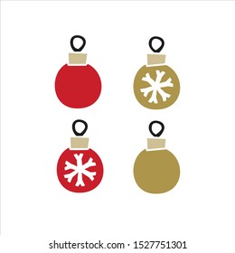 Christmas Ornament Snowflake Clipart Set Red Stock Vector (Royalty Free ...