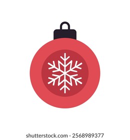 Christmas ornament. snowflake icon.  Christmas ball vector