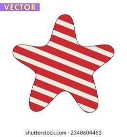 A Christmas Ornament Star 2 Vector isolated on white background in a minimal xmas concept