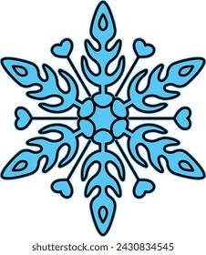 Christmas Ornament Star Flower SnowFlake Colored Outline Style