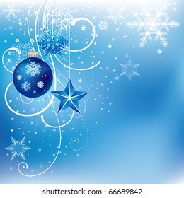 adorno de Navidad y fondo estrellado
