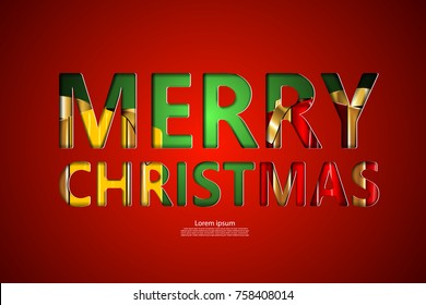 Christmas ornament and Christmas tree with red background
