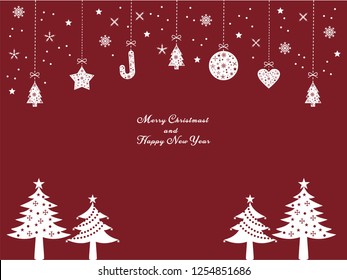 Christmas ornament tree vector happy holiday icon design