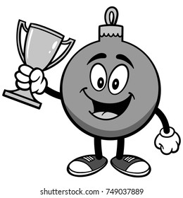 Christmas Ornament with Trophy Illustration