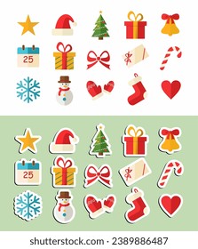Paquete de diseño de vectores de adornos de Navidad