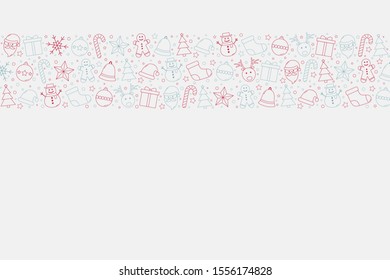 Christmas ornament. Xmas elements on background with copyspace. Vector