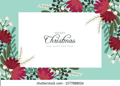 Christmas ornamental background wallpaper with flowers