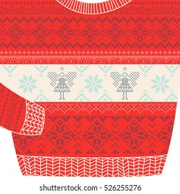 Christmas Ornamental Card. Ugly Party Sweater. Vector