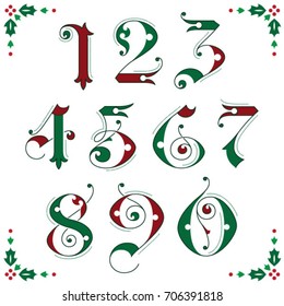 Christmas ornamental numerals