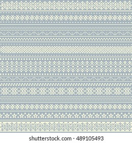Christmas ornamental pattern on blue  background