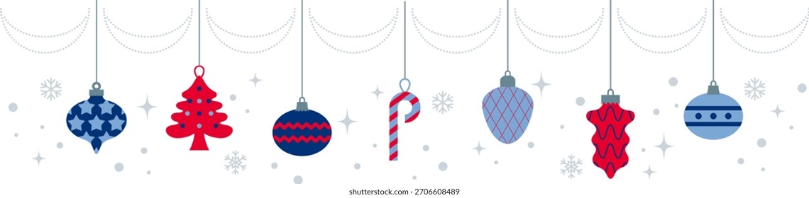 Natal ornamentos ilustração de vetor de fundo