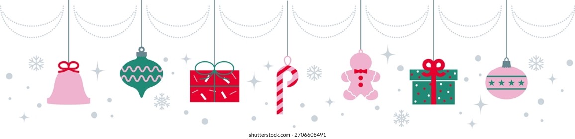Navidades adornos Ilustración vectorial de fondo