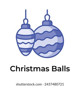 Christmas ornaments, christmas balls vector design, ready to use icon