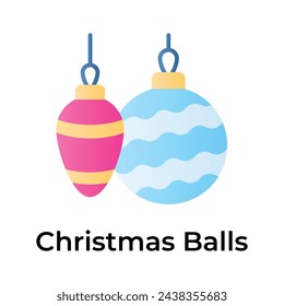 Christmas ornaments, christmas balls vector design, ready to use icon