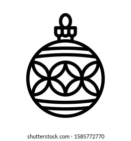 Christmas ornaments, baubles or Christmas ball vector line icon