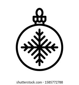Christmas ornaments, baubles or Christmas ball vector line icon