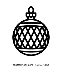 Christmas ornaments, baubles or Christmas ball vector line icon