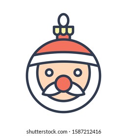 Christmas ornaments, baubles or Christmas ball vector filled icon