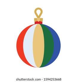 Christmas ornaments, baubles or Christmas ball vector simple flat icon