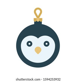 Christmas ornaments, baubles or Christmas ball vector simple flat icon