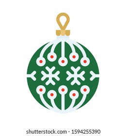 Christmas ornaments, baubles or Christmas ball vector simple flat icon
