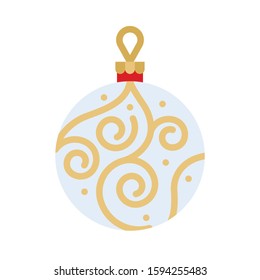 Christmas ornaments, baubles or Christmas ball vector simple flat icon