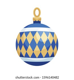 Christmas ornaments, baubles or Christmas ball vector flat icon