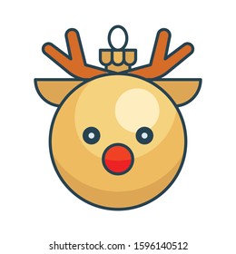 Christmas ornaments, baubles or Christmas ball vector filled icon