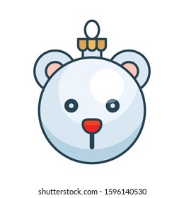 Christmas ornaments, baubles or Christmas ball vector filled icon