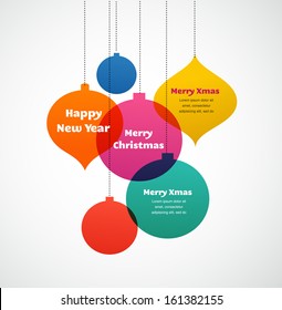 Christmas ornaments - colorful background