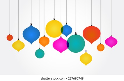 Christmas Ornaments - Colorful Background