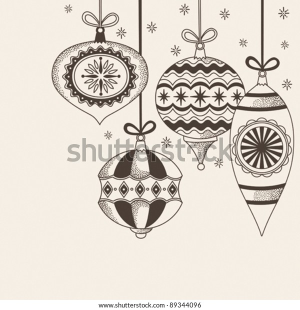 Christmas Ornaments Doodles Stock Vector (Royalty Free) 89344096