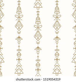 Christmas Ornaments Doodles Seamless Pattern