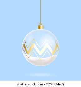 Christmas ornaments glass ball Christmas glass ball with golden snowflake