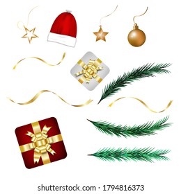 Christmas Ornaments Icon Set. Vector illustration 10 eps