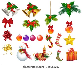 christmas ornaments isolated vectors 